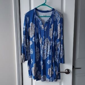 Simply Emma Blue and White Patterned Tunic 2x